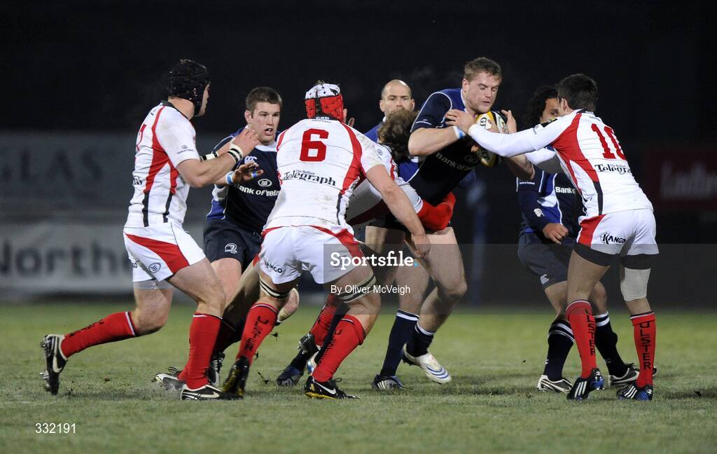 27 December 2008; Jamie Heaslip, Leinster, in action against Ian Humphreys, Ulster. Magners League, Ulster v Leinster, Ravenhill Park, Belfast, Co. Antrim. Picture credit: Oliver McVeigh / SPORTSFILE