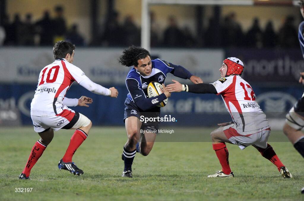 27 December 2008; Isa Nacewa, Leinster, in action against Ian Humphreys and Paddy Wallace, Ulster. Magners League, Ulster v Leinster, Ravenhill Park, Belfast, Co. Antrim. Picture credit: Oliver McVeigh / SPORTSFILE