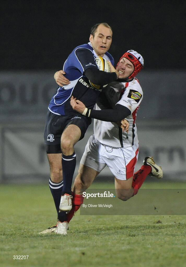 27 December 2008; Girvan Dempsey, Leinster, in action against Paddy Wallace, Ulster. Magners League, Ulster v Leinster, Ravenhill Park, Belfast, Co. Antrim. Picture credit: Oliver McVeigh / SPORTSFILE