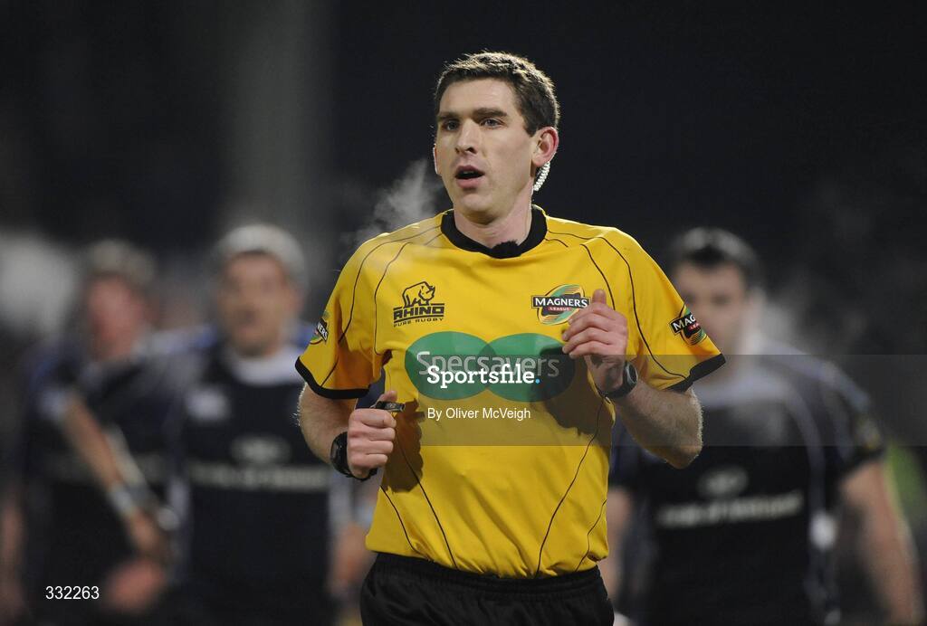 27 December 2008; Referee George Clancy. Magners League, Ulster v Leinster, Ravenhill Park, Belfast, Co. Antrim. Picture credit: Oliver McVeigh / SPORTSFILE