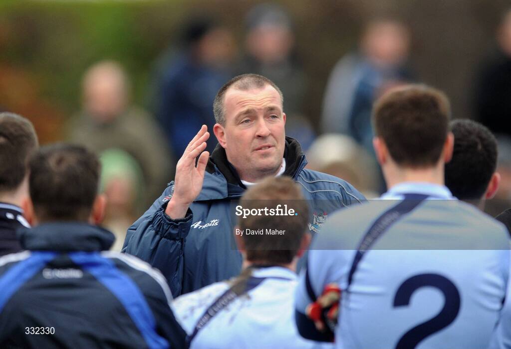 1 January 2009; Dublin manager Pat Gilroy with players before the start of the game. Football Challenge Game, Dublin v Dub Stars, Páirc Barróg, Kilbarrack, Dublin. Picture credit: David Maher / SPORTSFILE