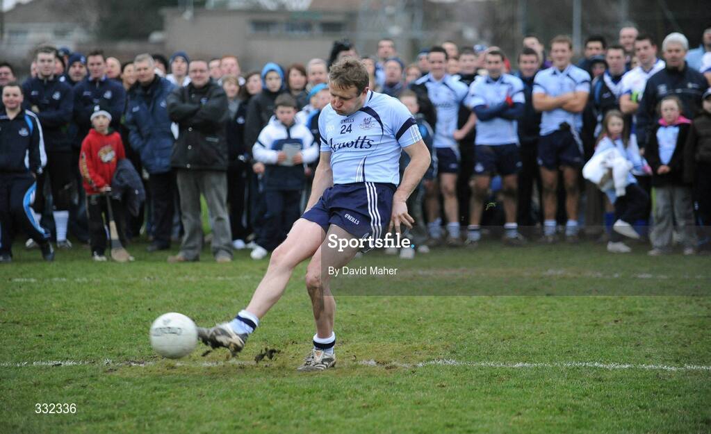 1 January 2009; Joey O'Rourke, Dublin, scores the winning penalty during the penalty shoot-out at the end of the game. Football Challenge Game, Dublin v Dub Stars, Páirc Barróg, Kilbarrack, Dublin. Picture credit: David Maher / SPORTSFILE