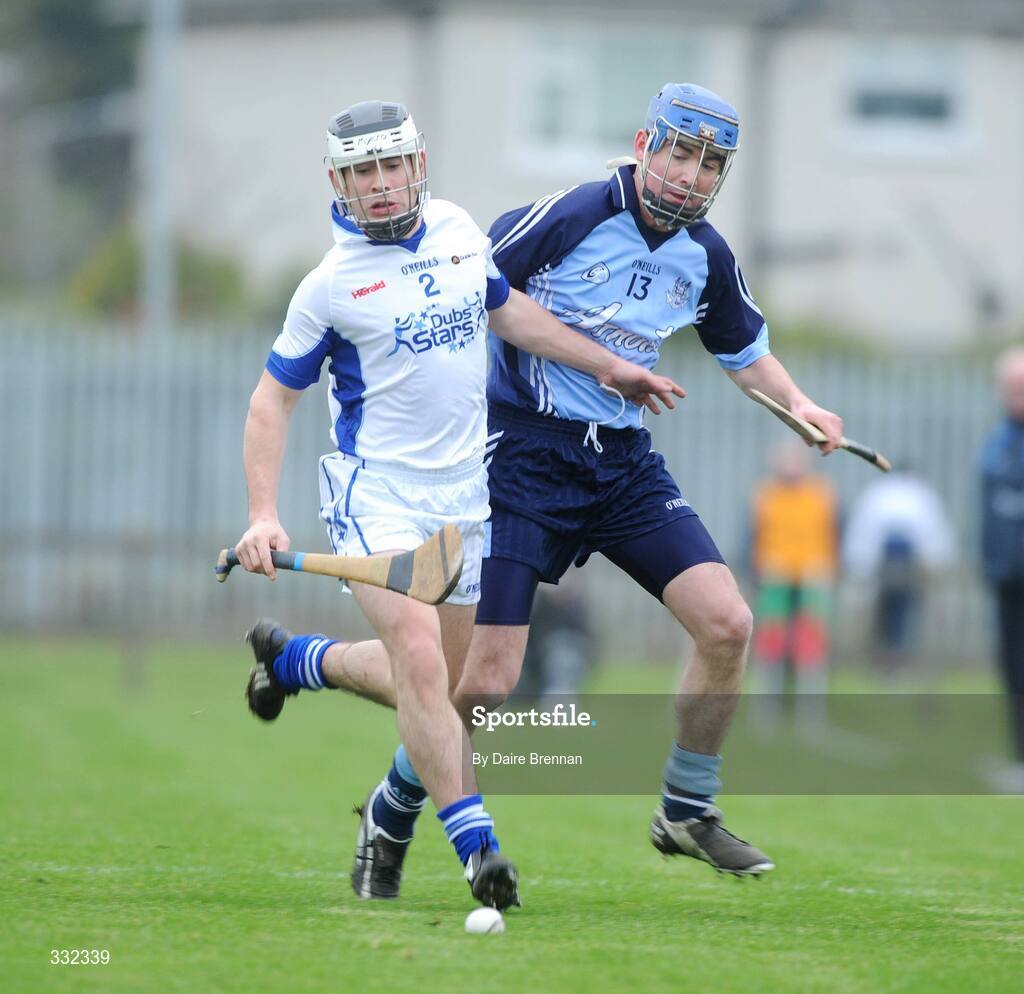 1 January 2009; Ruairí Trainor, Dub Stars, in action against Peadar Carton, Dublin. Dublin v Dub Stars, Hurling Challenge Game, Páirc Barróg, Kilbarrack, Dublin. Picture credit: Daire Brennan / SPORTSFILE