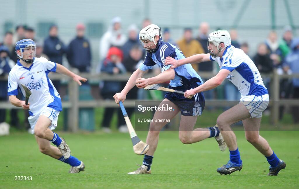 1 January 2009; Liam Rushe, Dublin, in action against Malachy Travers, left, and Peter Kelly, Dub Stars. Dublin v Dub Stars, Hurling Challenge Game, Páirc Barróg, Kilbarrack, Dublin. Picture credit: Daire Brennan / SPORTSFILE