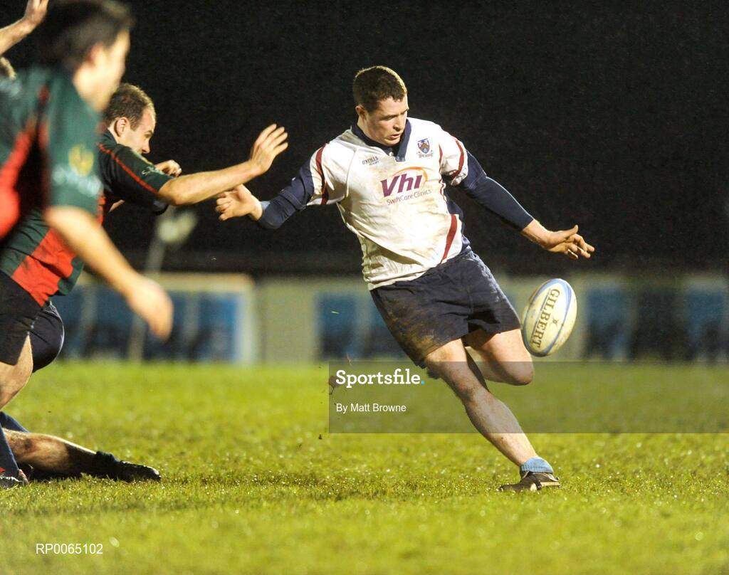 19 December 2008; Beaumont Hospital Rugby Team sponsored by Vhi SwiftCare Clinics raise the Hospitals Cup for the 2nd time in a row! Richard Downey, Beaumont Hospital, in action against St Vincents Hospital. Dublin Hospitals Cup Final, Beaumont Hosptial v St Vincents University Hospital, Old Belvedere RFC, Anglesea Road, Dublin. Picture credit: Matt Browne / SPORTSFILE