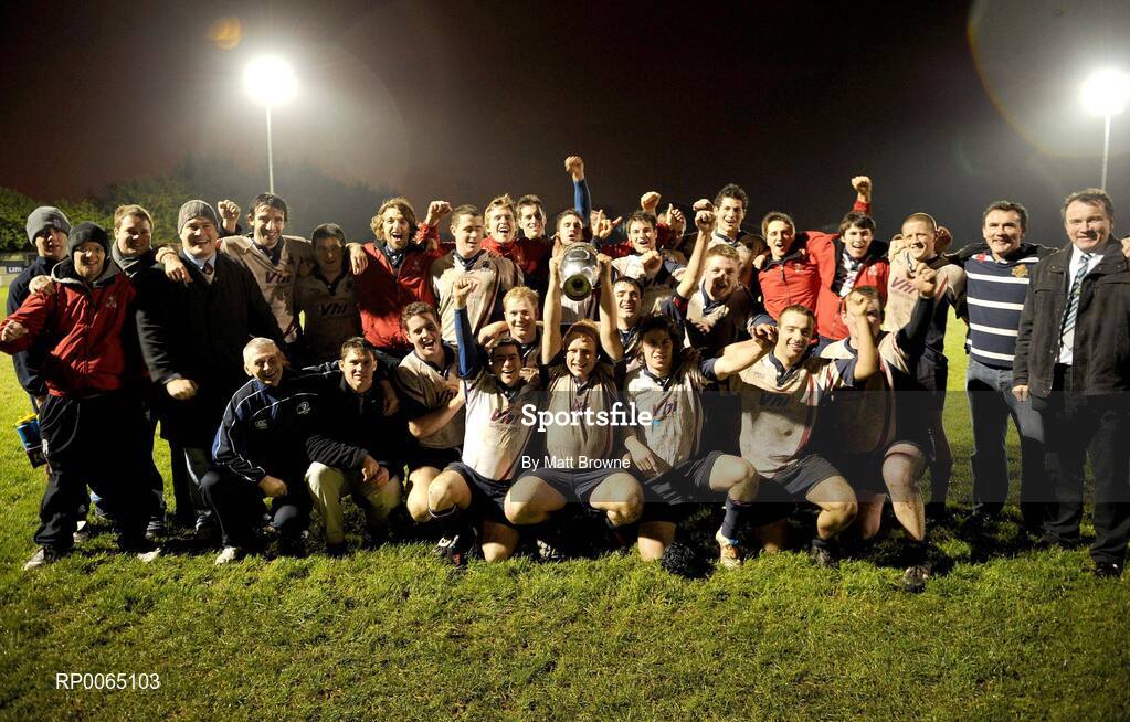 19 December 2008; Beaumont Hospital Rugby Team sponsored by Vhi SwiftCare Clinics raise the Hospitals Cup for the 2nd time in a row! Pictured is the Vhi SwiftCare Clinic sponsored Beaumount Hospital Rugby team who were victorious in the Hospitals Rugby Cup for a second year running. Team Captain Jarlath Bolger lifted the famous cup after a hard fought 10-6 victory against the St. Vincent's University Hospital team. Dublin Hospitals Cup Final, Beaumont Hosptial v St Vincents University Hospital, Old Belvedere RFC, Anglesea Road, Dublin. Picture credit: Matt Browne / SPORTSFILE
