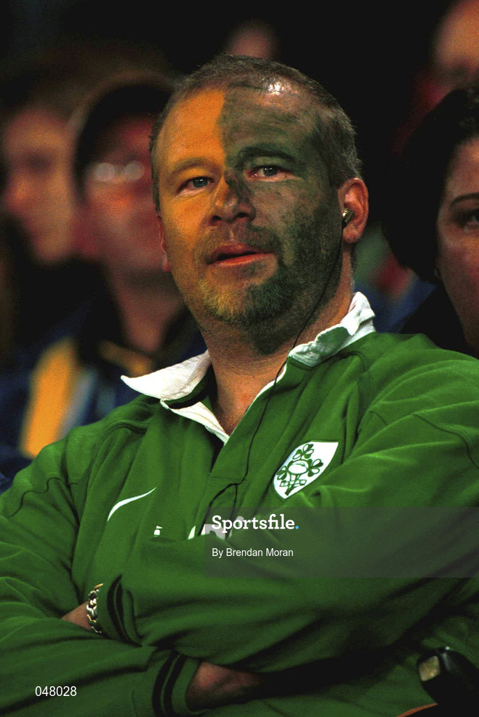 25 September 2000; An Ireland supporter during the day 11 of the 2000 Sydney Olympics in Sydney, Australia. Photo by Brendan Moran/Sportsfile