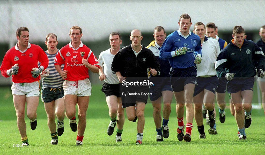 30 September 2000; A general view during an Ireland International Rules squad training session at St Patrick's College in Dublin. Photo by Damien Eagers/Sportsfile