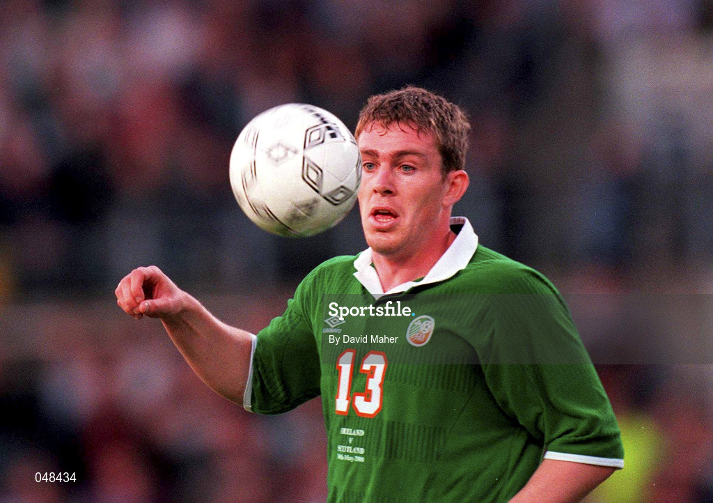 30 May 2000; Richard Dunne of Republic of Ireland during the International Friendly match between Republic of Ireland and Scotland at Lansdowne Road in Dublin. Photo by David Maher/Sportsfile