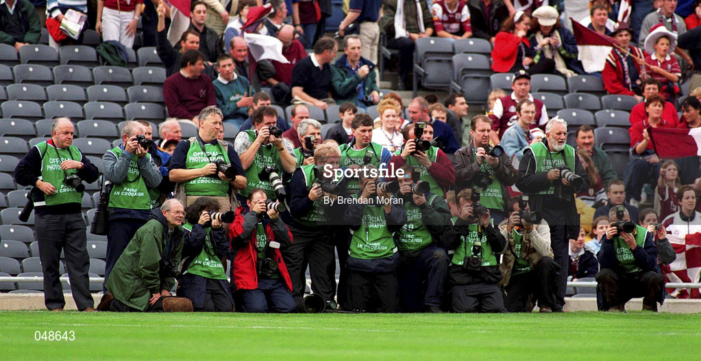 7 October 2000; Photographers during the Bank of Ireland All-Ireland Senior Football Championship Final Replay match between Kerry and Galway at Croke Park in Dublin. Photo by Brendan Moran/Sportsfile