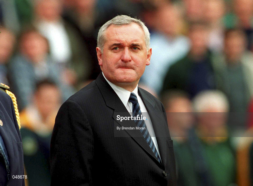 7 October 2000; An Taoiseach Bertie Ahern T.D. prior to the Bank of Ireland All-Ireland Senior Football Championship Final Replay match between Kerry and Galway at Croke Park in Dublin. Photo by Brendan Moran/Sportsfile