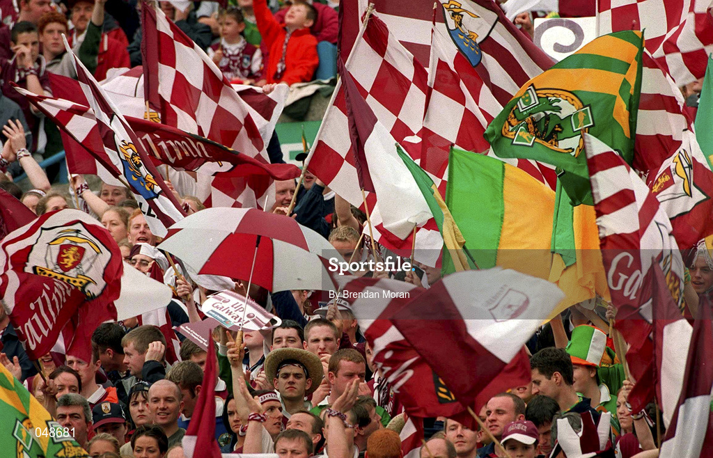 7 October 2000; Galway supporters during the Bank of Ireland All-Ireland Senior Football Championship Final Replay match between Kerry and Galway at Croke Park in Dublin. Photo by Brendan Moran/Sportsfile