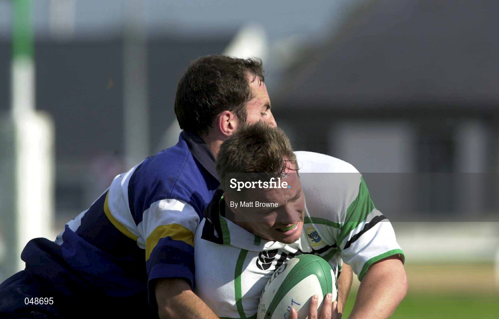 30 September 2000; Wayne Munn of Connacht is tackled by Girvan Dempsey of Leinster during the Guinness Interprovincial Rugby Championship match between Connacht and Leinster at the Sportsground in Galway. Photo by Matt Browne/Sportsfile