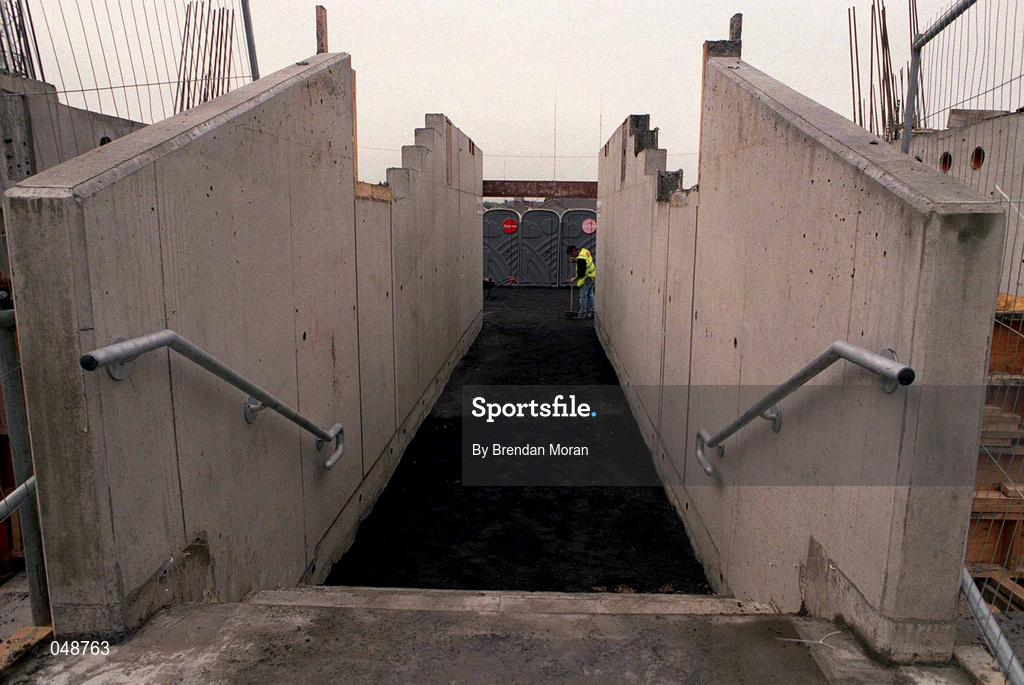 7 October 2000; Workmen putting the final touches on the Cusack Stand prior to the Bank of Ireland All-Ireland Senior Football Championship Final Replay match between Kerry and Galway at Croke Park in Dublin. Photo by Brendan Moran/Sportsfile