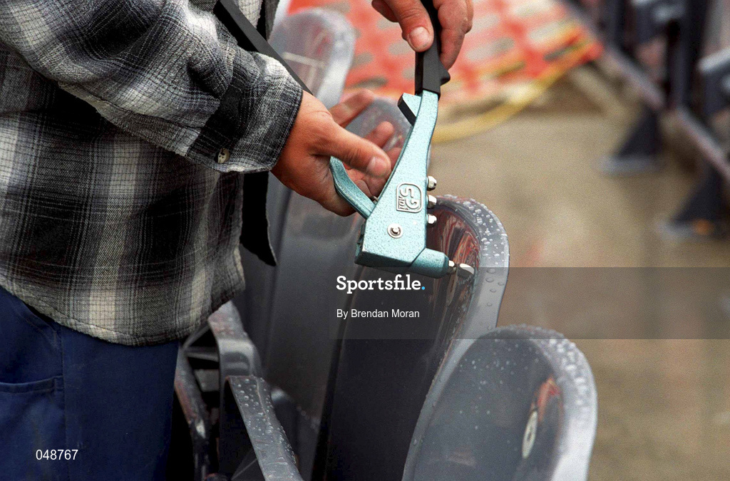 7 October 2000; Workmen putting the final touches on the Cusack Stand prior to the Bank of Ireland All-Ireland Senior Football Championship Final Replay match between Kerry and Galway at Croke Park in Dublin. Photo by Brendan Moran/Sportsfile