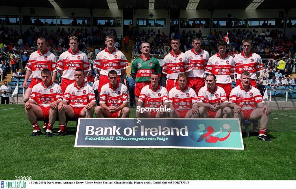 16 July 2000; Derry team. Armagh v Derry, Ulster Senior Football Championship. Picture credit; David Maher/SPORTSFILE