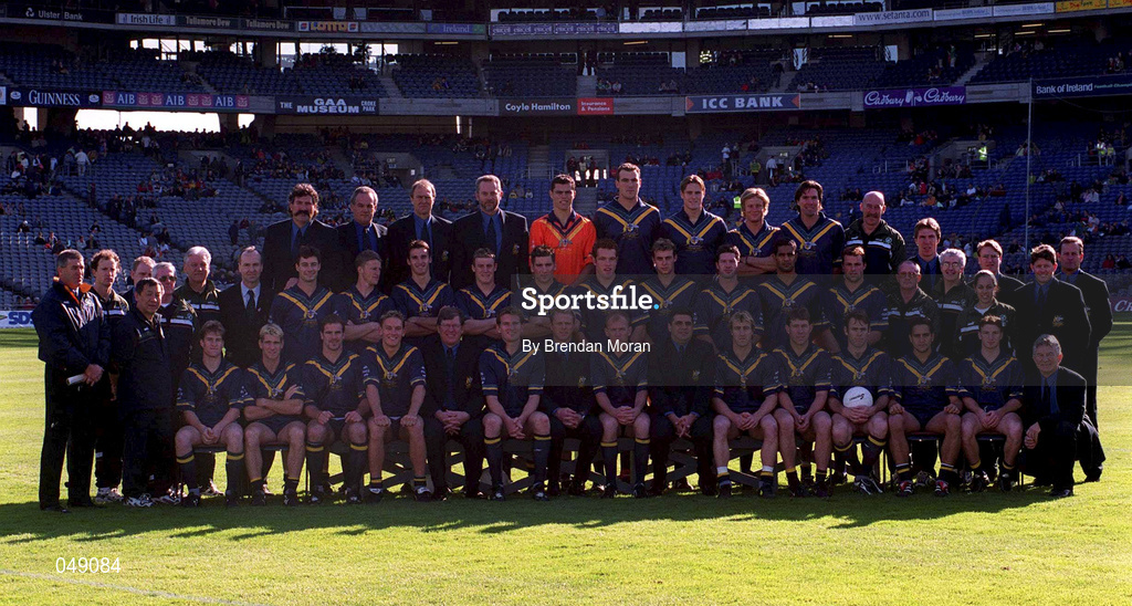 15 October 2000; The Australia team prior to the International Rules Series Second Test match between Ireland and Australia at Croke Park in Dublin. Photo by Brendan Moran/Sportsfile