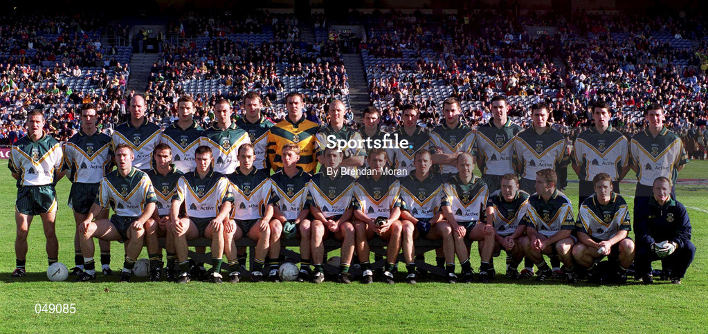 15 October 2000; The Ireland team prior to the International Rules Series Second Test match between Ireland and Australia at Croke Park in Dublin. Photo by Brendan Moran/Sportsfile