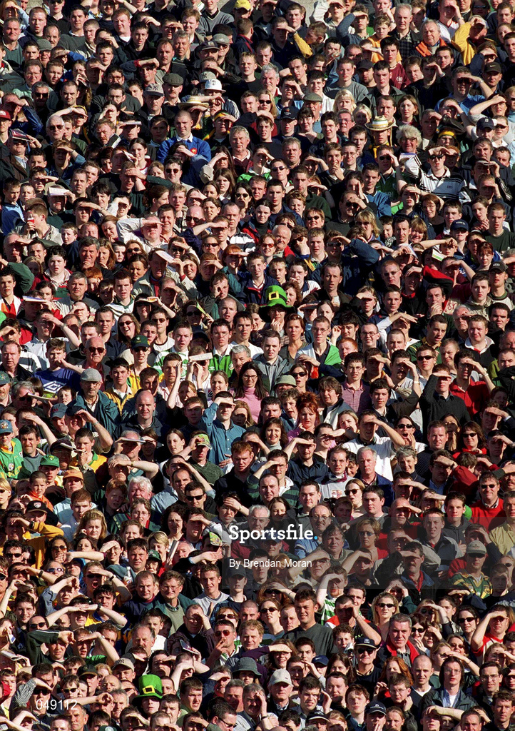 15 October 2000; Supporters on Hill 16 during the International Rules Series Second Test match between Ireland and Australia at Croke Park in Dublin. Photo by Brendan Moran/Sportsfile