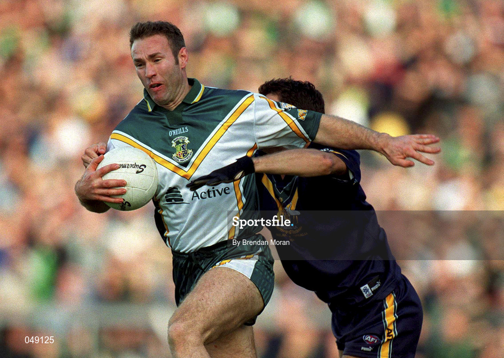 15 October 2000; Colm McManaman of Ireland in action against Chris Heffernan of Australia during the International Rules Series Second Test match between Ireland and Australia at Croke Park in Dublin. Photo by Brendan Moran/Sportsfile