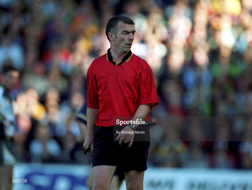 15 October 2000; Referee Pat McEneaney during the International Rules Series Second Test match between Ireland and Australia at Croke Park in Dublin. Photo by Brendan Moran/Sportsfile