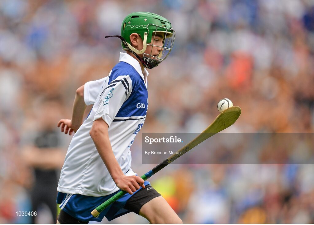 9 August 2015; Brody Murphy, Ballymurn NS, Enniscorthy, Wexford, representing Waterford, in action during the Cumann na mBunscol INTO Respect Exhibition Go Games 2015 at Kilkenny v Waterford - GAA Hurling All-Ireland Senior Championship Semi-Final. Croke Park, Dublin. Picture credit: Brendan Moran / SPORTSFILE