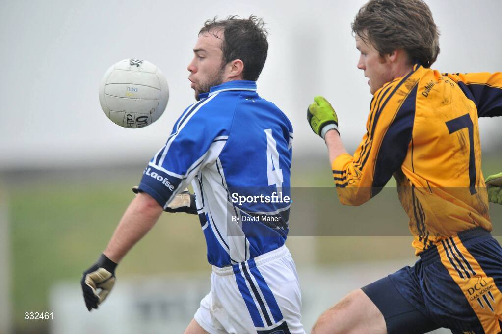 4 January 2009; Rory Stapleton, Laois, in action against Barry Waters, DCU. O'Byrne Cup, First Round, Laois v DCU, McCann Park, Portarlington, Co. Laois. Picture credit: David Maher / SPORTSFILE