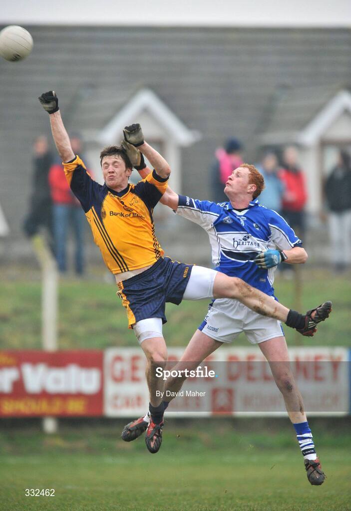 4 January 2009; Padraig Clancy, Laois, in action against Kevin Reilly, DCU. O'Byrne Cup, First Round, Laois v DCU, McCann Park, Portarlington, Co. Laois. Picture credit: David Maher / SPORTSFILE