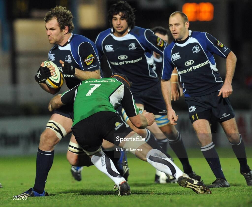 2 January 2009; Rocky Elsom, Leinster, in action against John Muldoon, Connacht. Leinster v Connacht, Magners League, RDS, Dublin. Picture credit: Brian Lawless / SPORTSFILE