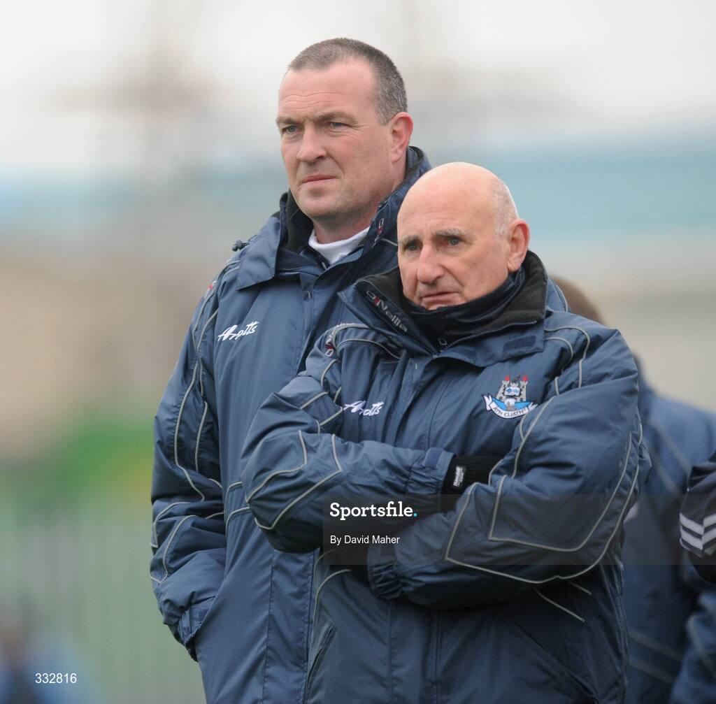 1 January 2009; Dublin manager Pat Gilroy, left, with selector Mickey Whelan. Dublin v Dub Stars, Football Challenge Game, Páirc Barróg, Kilbarrack, Dublin. Picture credit: David Maher / SPORTSFILE