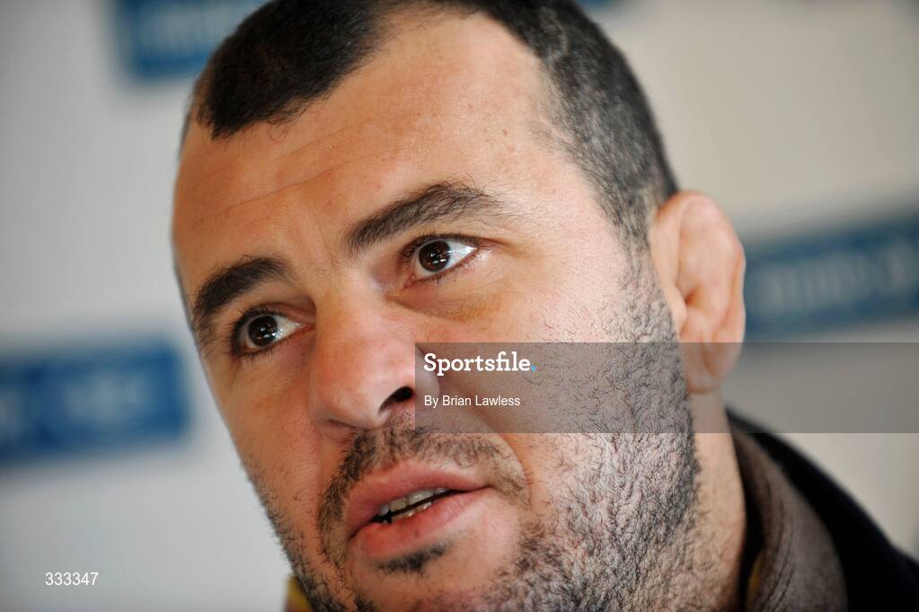 13 January 2009; Leinster head coach Michael Cheika at a press conference ahead of their Heineken Cup Pool 2 match against London Wasps. Bective Rangers Clubhouse, Donnybrook, Dublin. Picture credit: Brian Lawless / SPORTSFILE