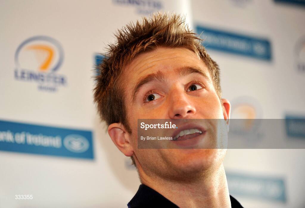 13 January 2009; Leinster's Luke Fitzgerald at a press conference ahead of their Heineken Cup Pool 2 match against London Wasps. Bective Rangers Clubhouse, Donnybrook, Dublin. Picture credit: Brian Lawless / SPORTSFILE