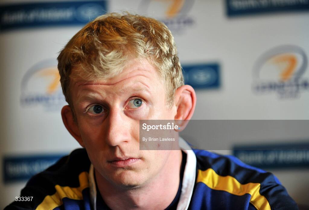 13 January 2009; Leinster's Leo Cullen at a press conference ahead of their Heineken Cup Pool 2 match against London Wasps. Bective Rangers Clubhouse, Donnybrook, Dublin. Picture credit: Brian Lawless / SPORTSFILE
