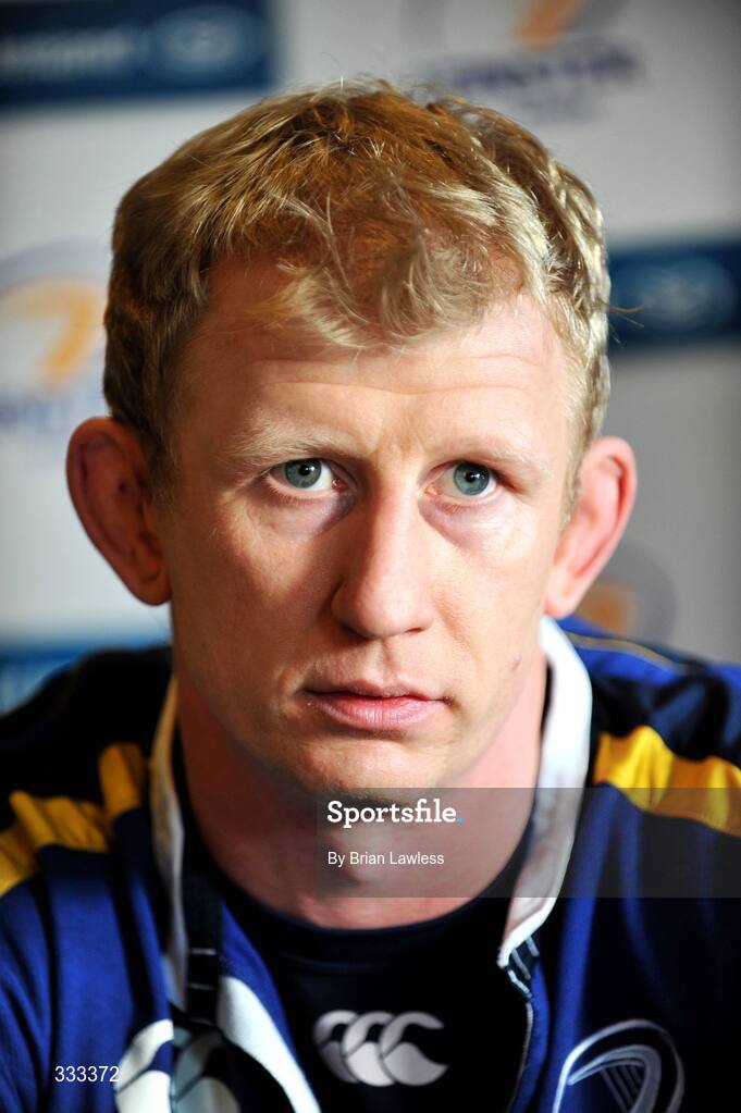 13 January 2009; Leinster's Leo Cullen at a press conference ahead of their Heineken Cup Pool 2 match against London Wasps. Bective Rangers Clubhouse, Donnybrook, Dublin. Picture credit: Brian Lawless / SPORTSFILE