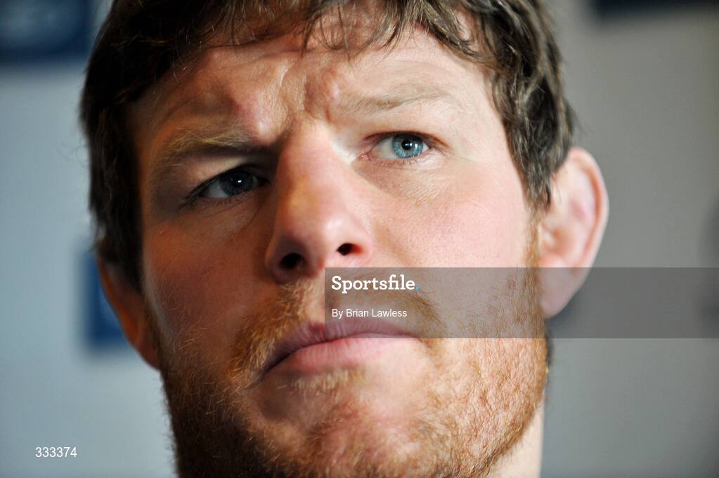 13 January 2009; Leinster's Malcolm O'Kelly at a press conference ahead of their Heineken Cup Pool 2 match against London Wasps. Bective Rangers Clubhouse, Donnybrook, Dublin. Picture credit: Brian Lawless / SPORTSFILE