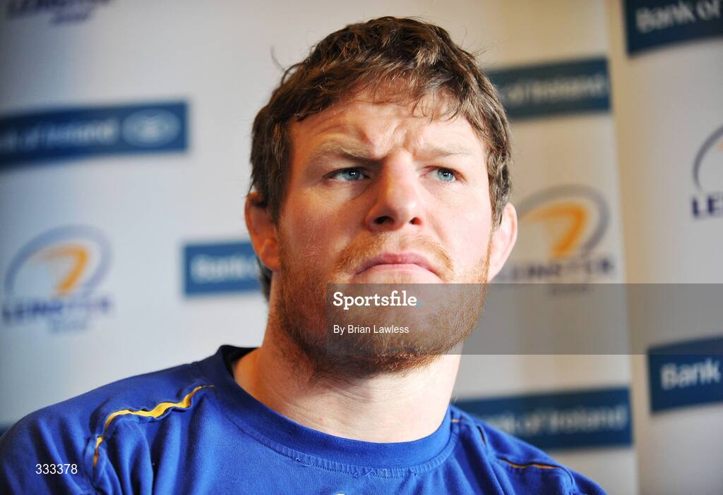 13 January 2009; Leinster's Malcolm O'Kelly at a press conference ahead of their Heineken Cup Pool 2 match against London Wasps. Bective Rangers Clubhouse, Donnybrook, Dublin. Picture credit: Brian Lawless / SPORTSFILE