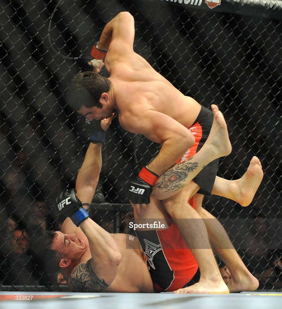 17 January 2009; Ivan Serati, top, in action against Tomasz "Gorilla" Drwal during their light heavyweight bout. UFC 93, Ultimate Fighting Championship, The O2, Dublin. Picture credit: Diarmuid Greene / SPORTSFILE