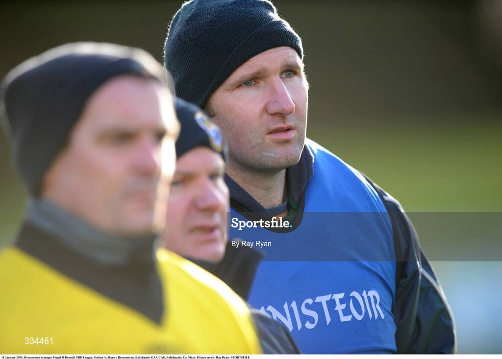 18 January 2009; Roscommon manager Fergal O'Donnell. FBD League, Section A, Mayo v Roscommon, Ballyhaunis GAA Club, Ballyhaunis, Co. Mayo. Picture credit: Ray Ryan / SPORTSFILE