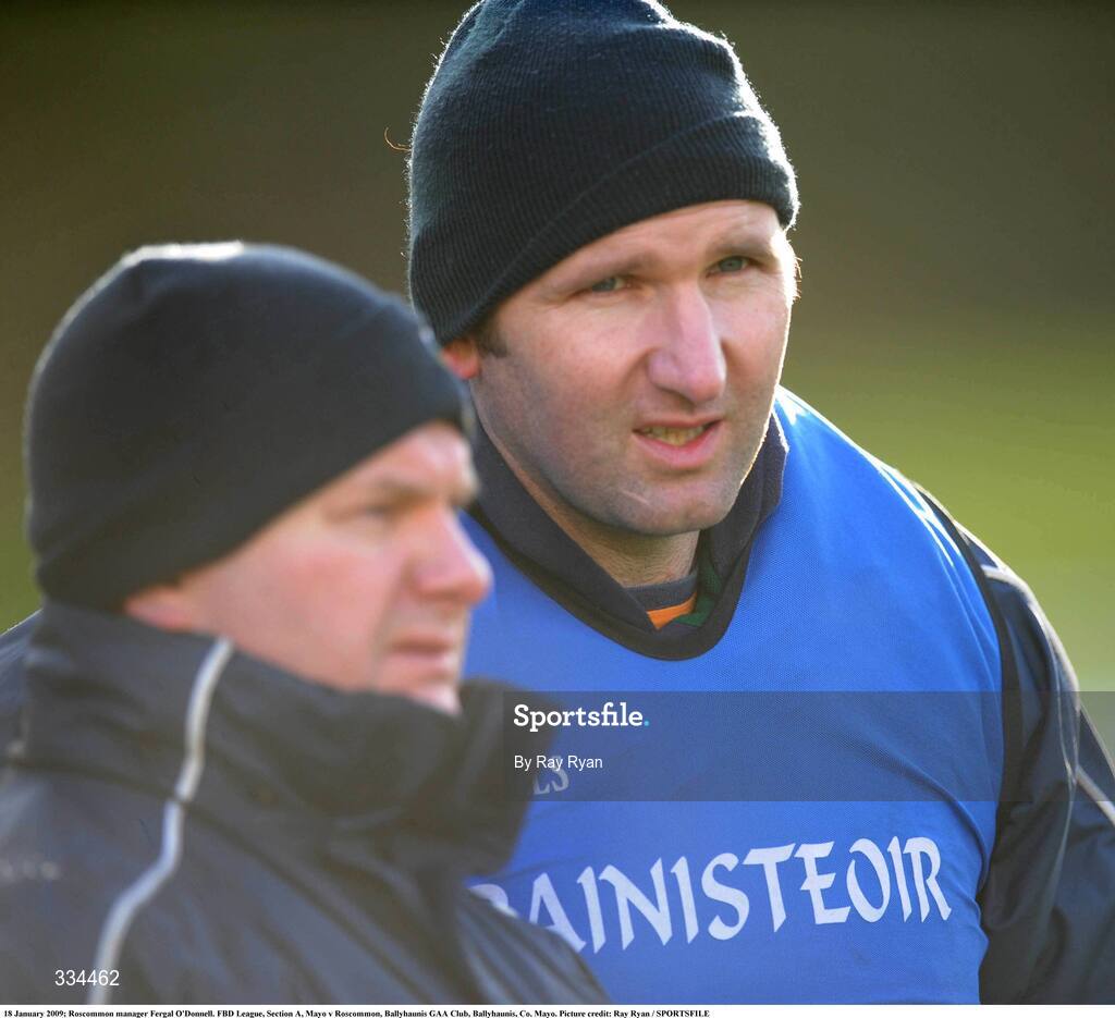 18 January 2009; Roscommon manager Fergal O'Donnell. FBD League, Section A, Mayo v Roscommon, Ballyhaunis GAA Club, Ballyhaunis, Co. Mayo. Picture credit: Ray Ryan / SPORTSFILE