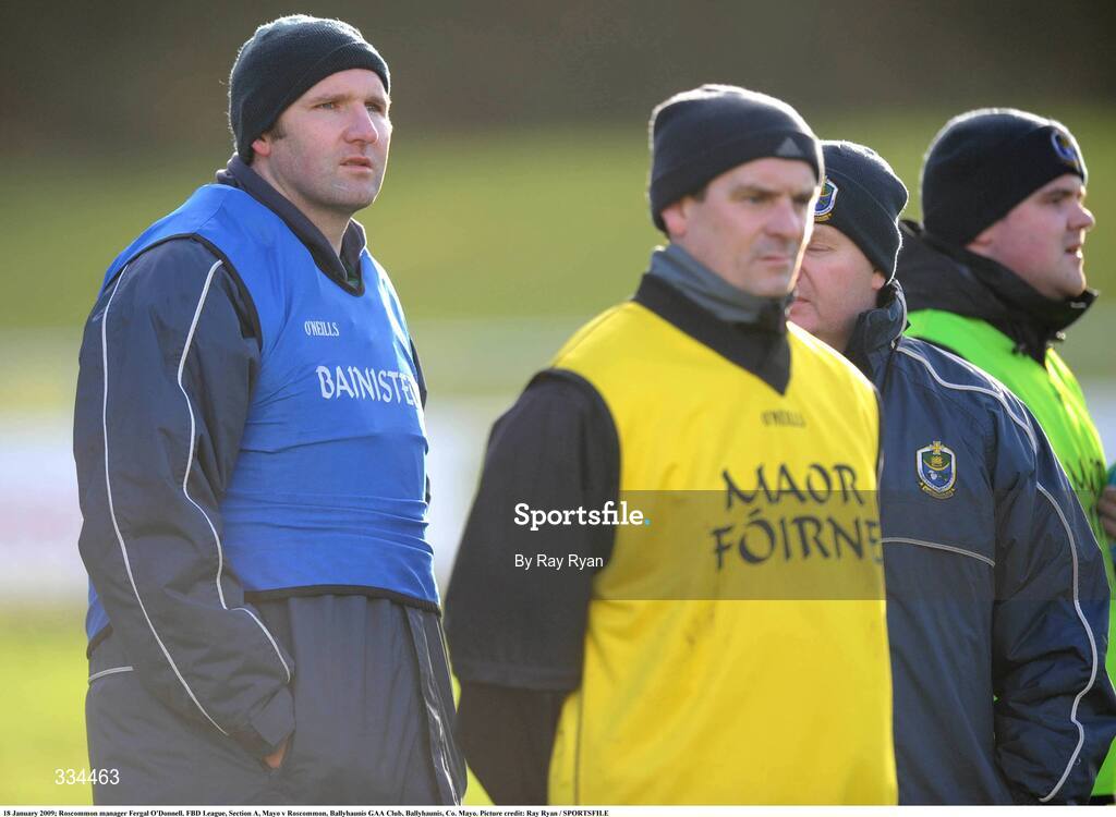 18 January 2009; Roscommon manager Fergal O'Donnell. FBD League, Section A, Mayo v Roscommon, Ballyhaunis GAA Club, Ballyhaunis, Co. Mayo. Picture credit: Ray Ryan / SPORTSFILE