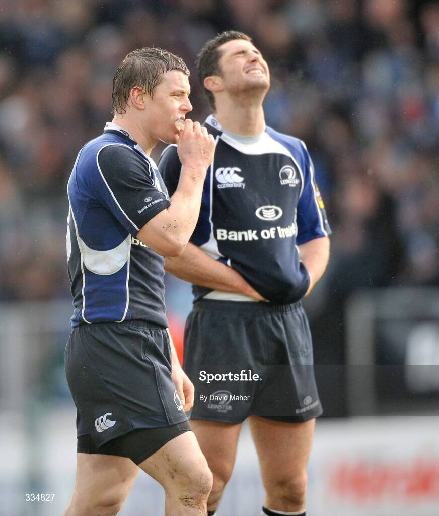 25 January 2009; Leinster's Brian O'Driscoll, left, and Rob Kearney during the game. Heineken Cup, Pool 2, Round 6, Leinster v Edinburgh, RDS, Dublin. Picture credit: David Maher / SPORTSFILE