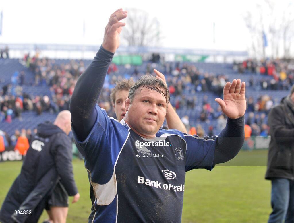25 January 2009; Leinster's Ollie Le Roux at the end of the game. Heineken Cup, Pool 2, Round 6, Leinster v Edinburgh, RDS, Dublin. Picture credit: David Maher / SPORTSFILE