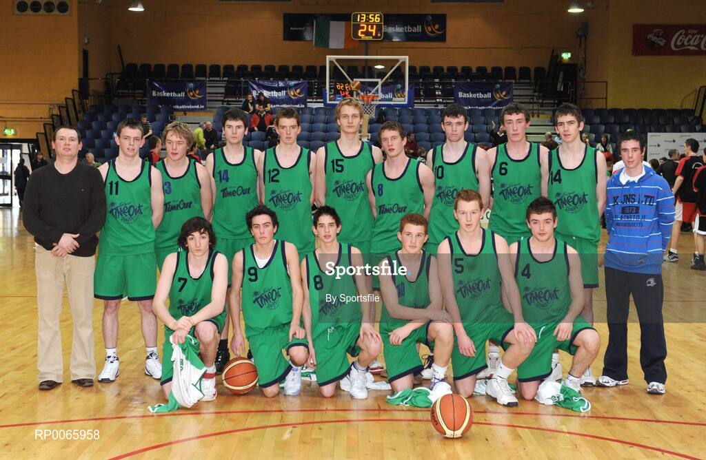 26 January 2009; The St. Aidan's Comprehensive team. Basketball Ireland Schools Cup Finals, Boys U19 B Final, Colaiste an Spioraid Naoimh, Bishopstown, Cork v St. Aidans Comprehensive, Cootehill, Co. Cavan, National Basketball Arena, Tallaght, Co. Dublin. Photo by Sportsfile
