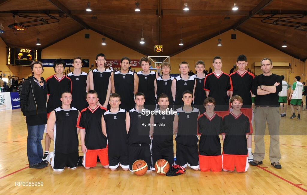 26 January 2009; The Colaiste an Spioraid Naoimh team. Basketball Ireland Schools Cup Finals, Boys U19 B Final, Colaiste an Spioraid Naoimh, Bishopstown, Cork v St. Aidans Comprehensive, Cootehill, Co. Cavan, National Basketball Arena, Tallaght, Co. Dublin. Photo by Sportsfile