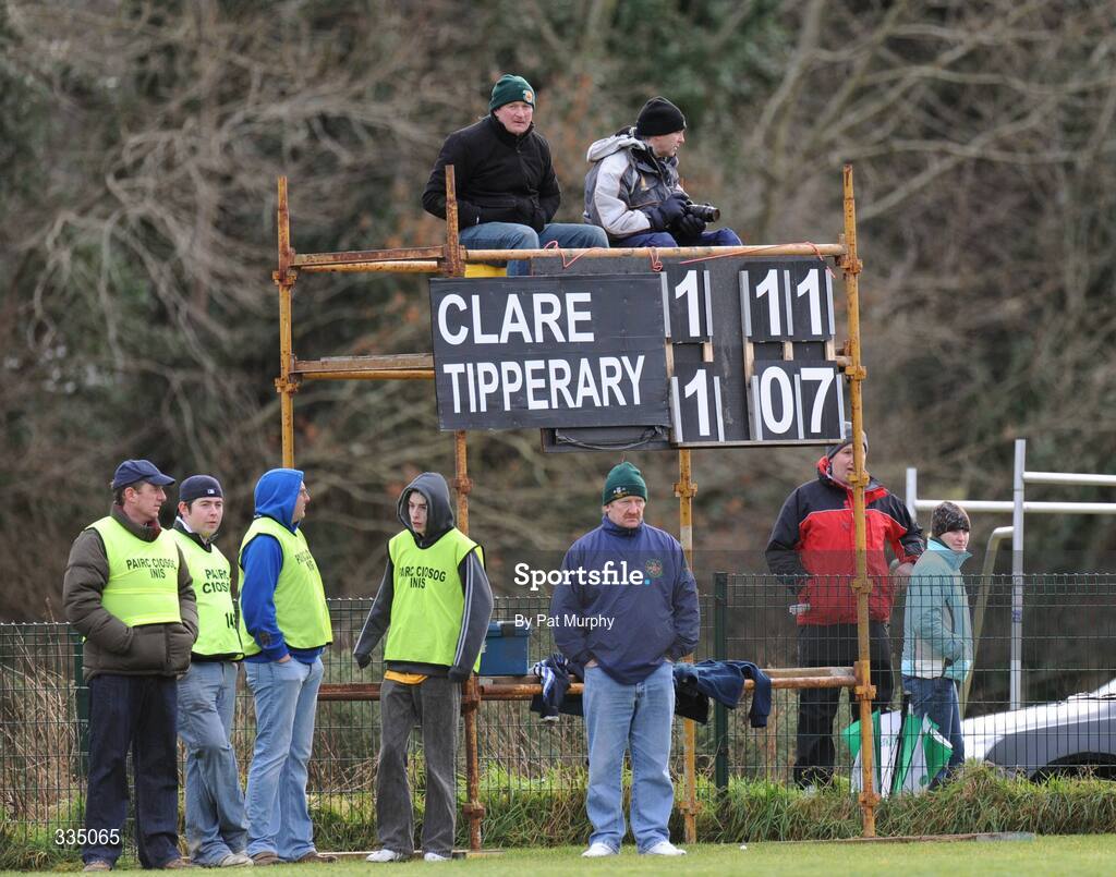 25 January 2009; A general view of the scoreboard during the final minutes of the game. Waterford Crystal Cup Hurling Final, Clare v Tipperary, Ogonnolloe, Co. Clare. Picture credit: Pat Murphy / SPORTSFILE