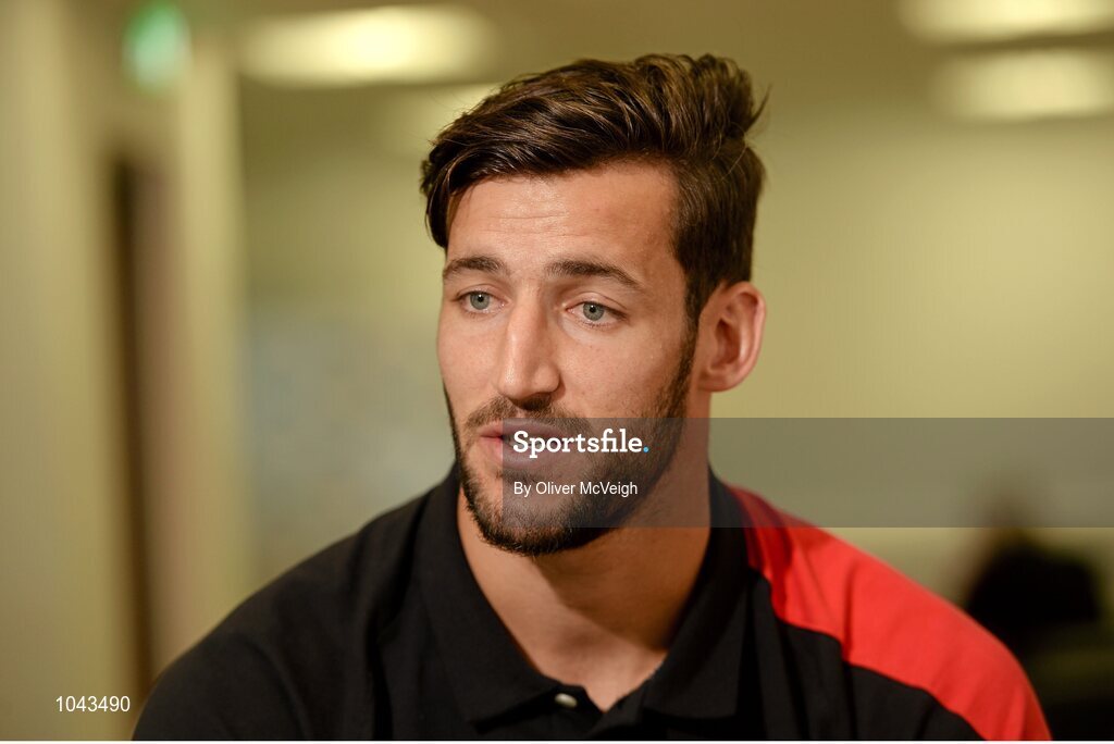 19 August 2015; Ulster's Sam Windsor during a press conference. Kingspan Stadium, Ravenhill Park, Belfast, Co. Antrim. Picture credit: Oliver McVeigh / SPORTSFILE