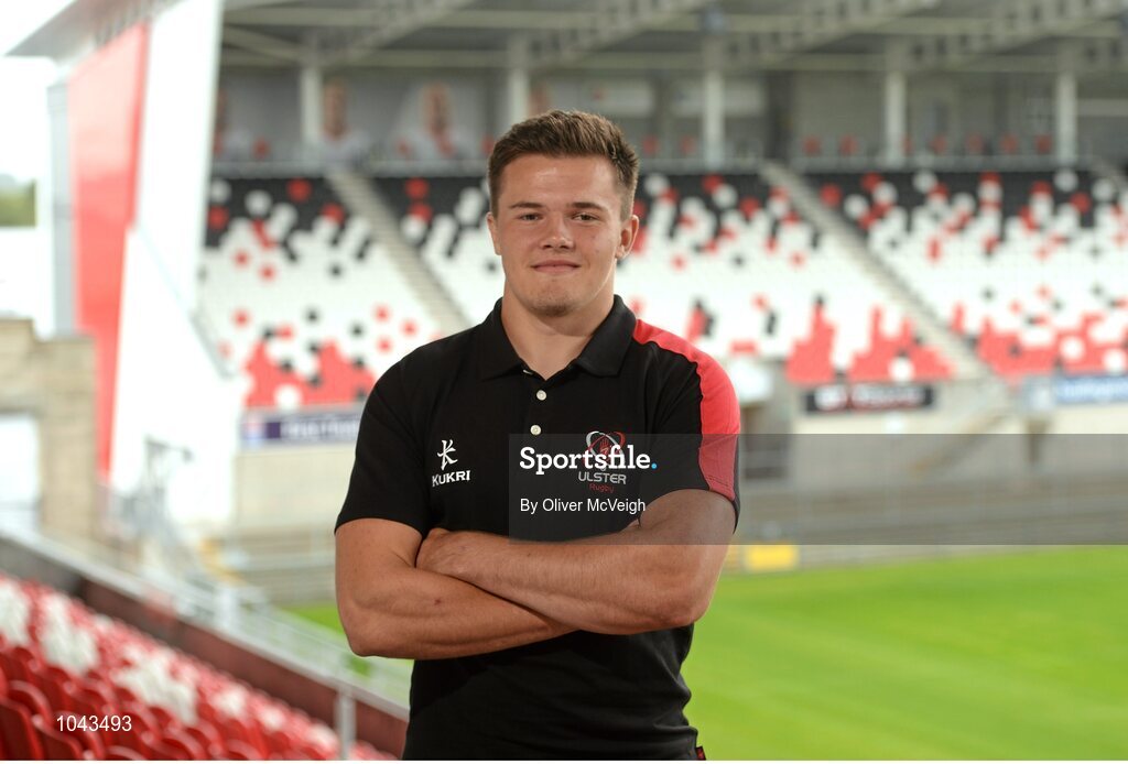 19 August 2015; Ulster's Jacob Stockdale after a press conference. Kingspan Stadium, Ravenhill Park, Belfast, Co. Antrim. Picture credit: Oliver McVeigh / SPORTSFILE