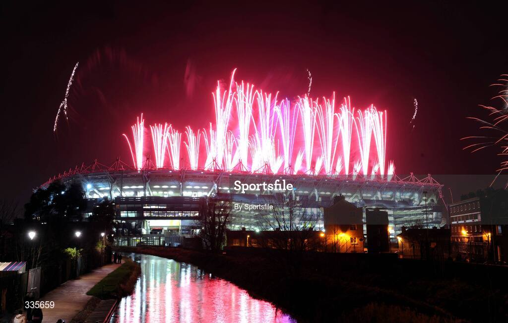 31 January 2009; A general view of the fireworks over Croke Park during activities which mark the start of the 125th Anniversary Celebrations of the founding of the GAA in 1884. Dublin v Tyrone, Allianz GAA National Football League, Division 1, Round 1, Croke Park, Dublin. Photo by Sportsfile