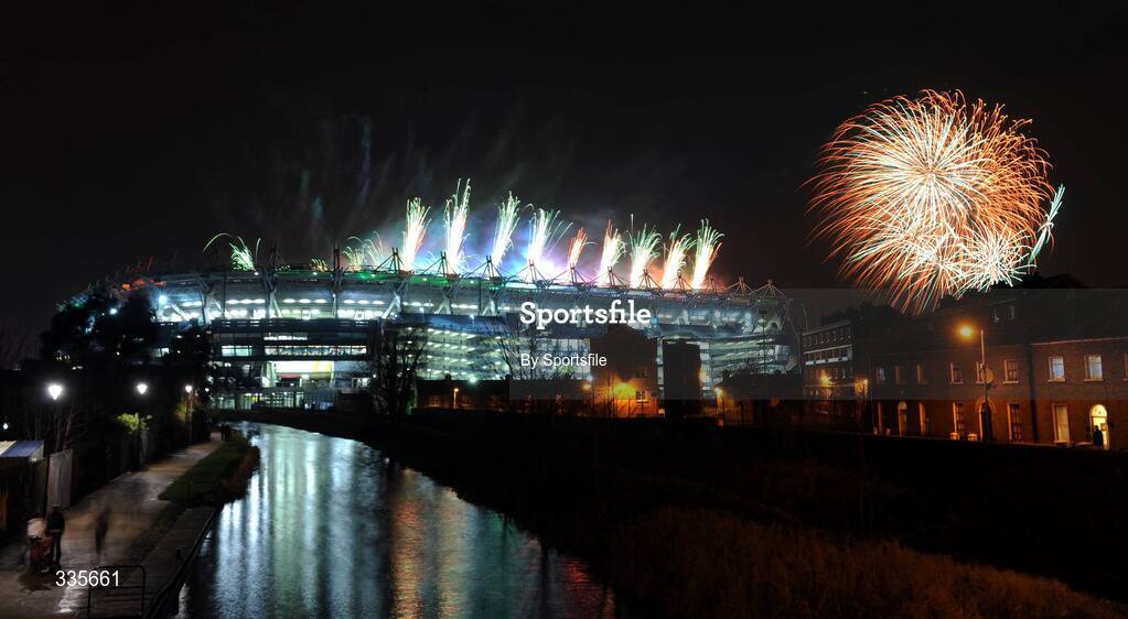 31 January 2009; A general view of the fireworks over Croke Park during activities which mark the start of the 125th Anniversary Celebrations of the founding of the GAA in 1884. Dublin v Tyrone, Allianz GAA National Football League, Division 1, Round 1, Croke Park, Dublin. Photo by Sportsfile