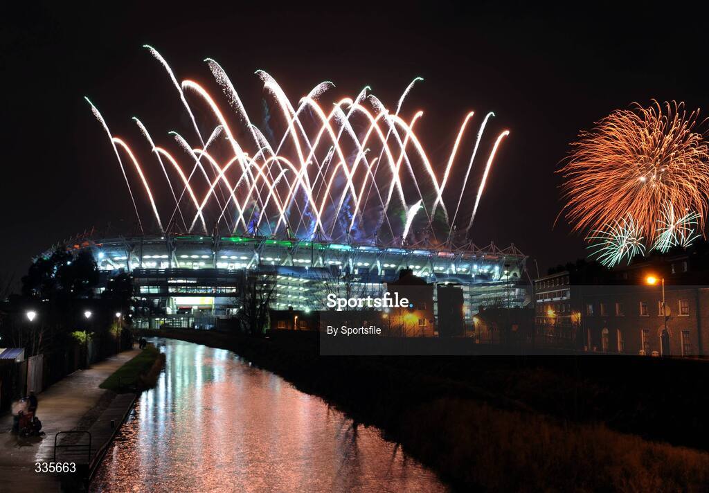 31 January 2009; A general view of the fireworks over Croke Park during activities which mark the start of the 125th Anniversary Celebrations of the founding of the GAA in 1884. Dublin v Tyrone, Allianz GAA National Football League, Division 1, Round 1, Croke Park, Dublin. Photo by Sportsfile